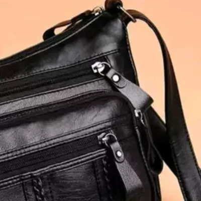 Soft Leather Crossbody Shoulder Bag for Middle-Aged Women - 3