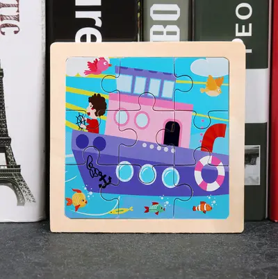 Kinder-Holzpuzzle mit Cartoon-Tieren, 2-6 Jahre - 10