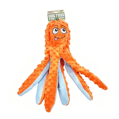 Large Octopus Dog Toy with Hidden Treat Compartment and Squeaker - 10
