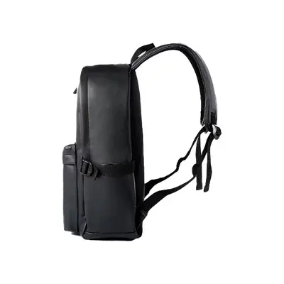 Solid Color Minimalist PU Backpack with Large Laptop Compartment - 4