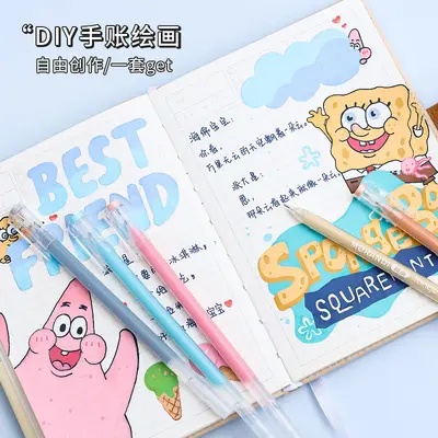 Nine-Color Fluorescent Gel Pen Set in Box for Diary and Handwriting - 5