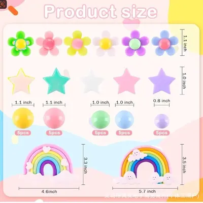 Rainbow Cake Decoration Balls, Star and Cloud Foam Balls, Birthday Party Decor - 8