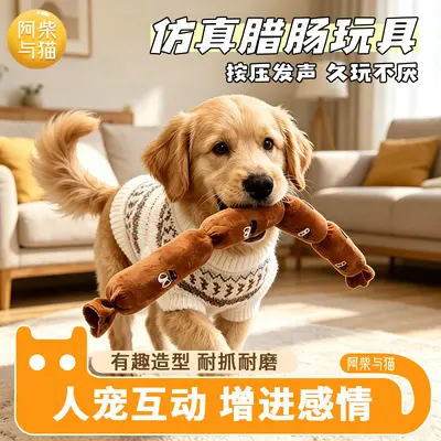 Plush Dog Toy, Squeaky, Large Dachshund Design - 4