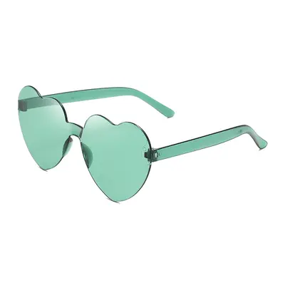 Heart-Shaped Frameless Jelly Color Sunglasses