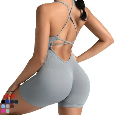 Yüksek Kaliteli Yaz Yoga Tulumu, Çabuk Kuruyan Spor Takımı, Dış Giyim İçin Fitness Kıyafet