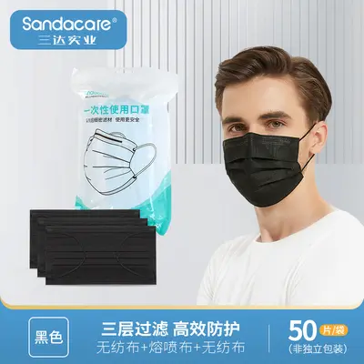 Üç katmanlı tek kullanımlık aktif karbonlu maske, tekli paket - 11