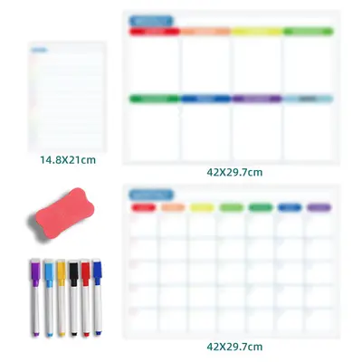 Magnetic Refrigerator Planner with Calendar and Whiteboard - 9