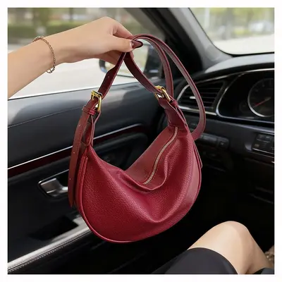 Winter Dumpling Bag Women's Soft Leather Single Shoulder Crossbody Bag - 11