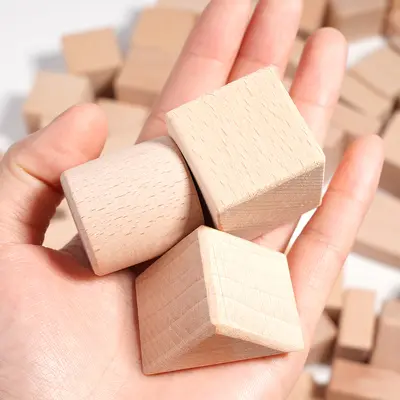 Wood-Color Large Particle Building Blocks, Kindergarten Educational Toy - 3