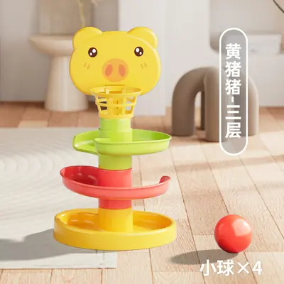 Baby Educational Track Ball Slide Toy, Stacking and Spinning Tower - 8