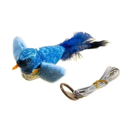 Simulated Bird Cat Toy with Sound and Feathers, Teaser Wand for Kittens - 6