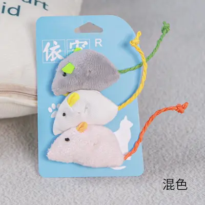 Gerçekçi peluş fare kedi oyuncağı, 3'lü set, kedi nanesi içerir - 9