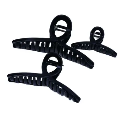 Black claw clip hair clips in large, medium and small sizes handmade DIY hair clips simple versatile back of head hair bun shark clip wholesale