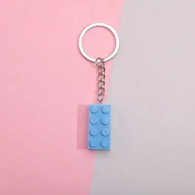 Colorful Acrylic Building Block Keychain Ring Chain Necklace - 13