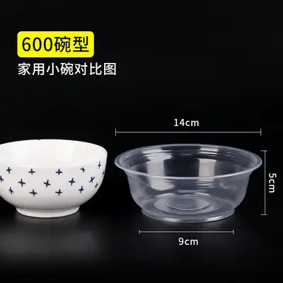 Einweg-Kunststoffschüssel transparent mit Deckel, Lunchbox - 13