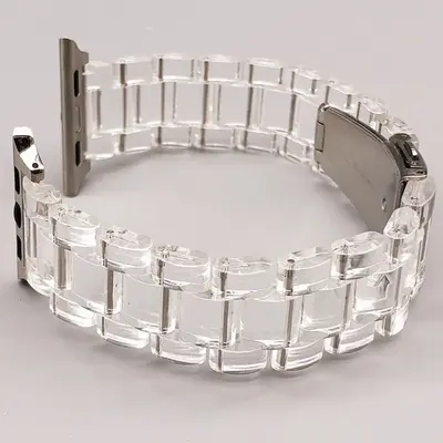 Transparent Resin Watch Strap for Apple Watch 11/12, Compatible with iWatch 8/9/10 - 11