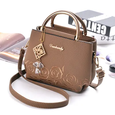 Women's Embroidered Small Handbag, Solid Colour, 2026 Model - 7