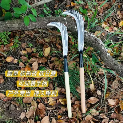 Einteilige Sichel aus Vollstahl, 8 Liang, Federstahl, Hammerschlag-Muster