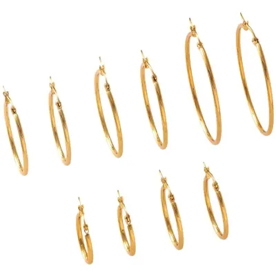 Edelstahl glatte Ring Ohrringe für Frauen INS erreichbarer Luxus High-End übertriebene große runde Ohrringe Spulen Ohrringe einfache Ohrringe