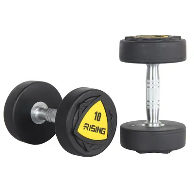 Erkekler için ticari sabit PU dambıllar fitness kişisel eğitim kauçuk kaplı dambıllar sabit değer ev kol kas eğitimi yuvarlak kafalı dambıl seti - 6