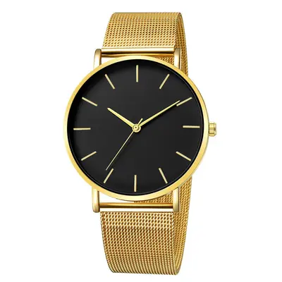 Men's quartz watch with mesh band, minimalist design - 3