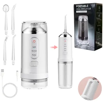 电动伸缩迷你冲牙器便携式家用牙水线牙齿折叠洗牙器便携式冲牙器 - 7