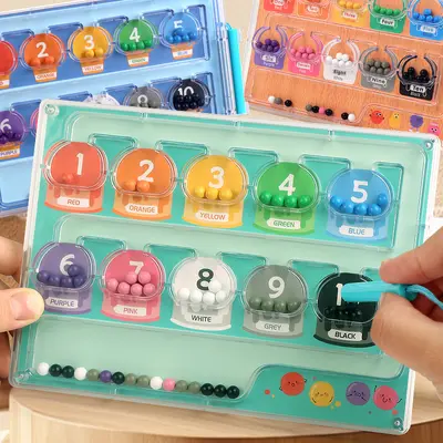 Magnetic Maze Bead Game, Children's Counting and Color Recognition Toy