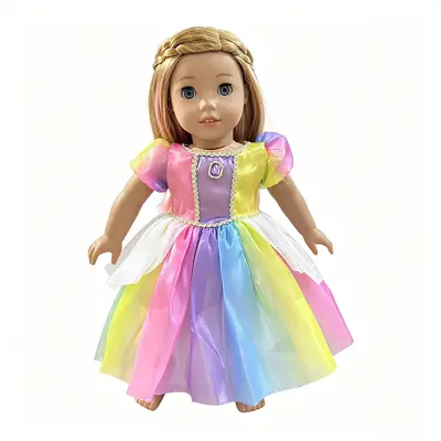 Prinzessinnenkleid für 18-Zoll-Puppen, Sommer, bunt