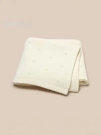 Babydecke aus 100% Baumwolle, gestrickt, atmungsaktiv, Kinderwagen-Windschutz