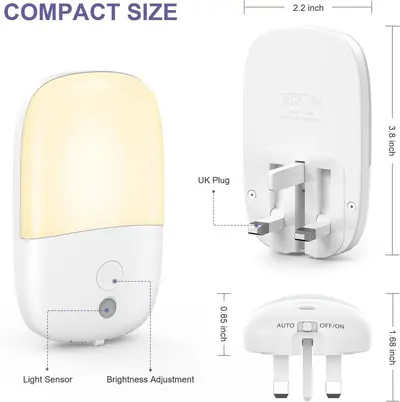 Plug-In Stepless Dimming LED Night Light, 670nm Red Light Therapy - 8