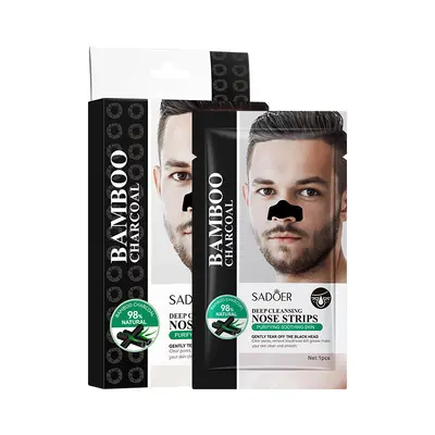 SADOER Bamboo Charcoal Nose Strips, Blackhead Removal, T-Zone Care - 6