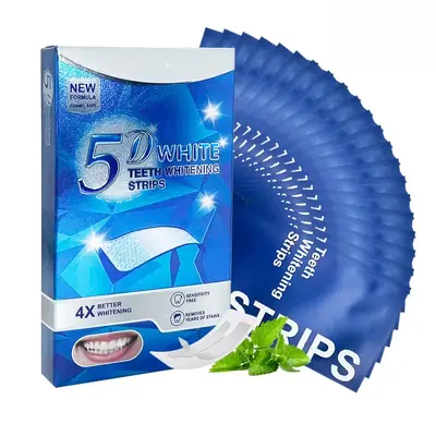 5D Teeth Whitening Strips, Dry Strips, Removes Yellowing - 3