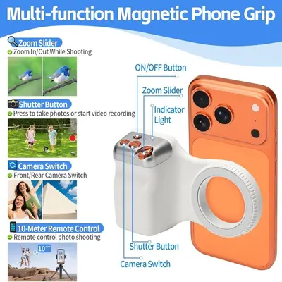Magnetic Phone Photography Stand with Bluetooth Remote and Anti-Shake - 3