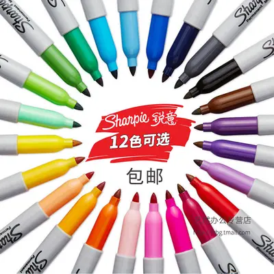 Sharpie Kalıcı Markör, Siyah, Çift Uçlu, Su Geçirmez