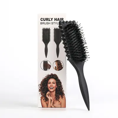 Sınır Ötesi Bestseller Buğday Samanı Şekilli Sıçrama Tarağı Kıvırcık Saç Fırçası Aynı Model Kıvırma Tarağı Tanımlı Şekillendirme Tarağı Taklit Domuz Kılı Fırçası - 11