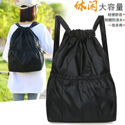 Women's Drawstring Backpack, Large Capacity Printed Travel Bag - 3
