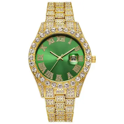 Herren-Quarzuhr mit quadratischem Zifferblatt und Strass - 12