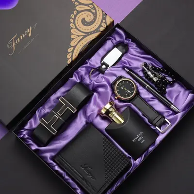 Herrengeschenkset Uhr Geldbörse Gürtel Parfüm Geschäftsgeschenke