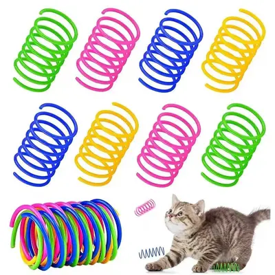 Colorful Spiral Spring Cat Toy, Interactive Puzzle - 2