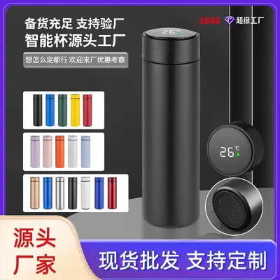 316 stainless steel thermos cup with smart temperature indicator, straight-edge cup, elegant business gift cup, custom logo water bottle - 2