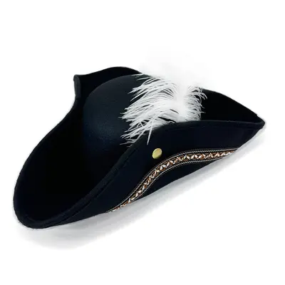 Caribbean Gold Trim Pirate Hat, Halloween Stage Performance - 11