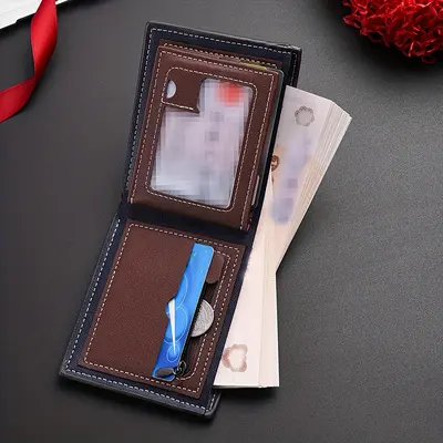 Personalized Retro Men's Coin Purse Wallet, Short Style, Large Capacity - 3
