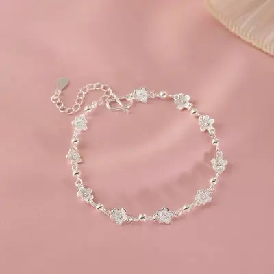 925er Silber Blüten-Armband elegant für Damen - 4