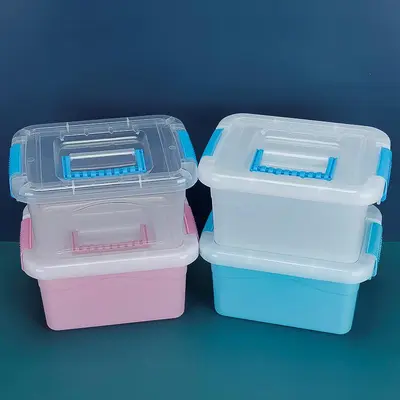 Plastik saklama kutusu oyuncak saklama kutusu ev gardırop kapaklı yapı taşı çorap saklama kutusu çamaşır boncuk kutusu - 3