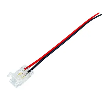 LED ışık şeridi lehimsiz konnektör 2 pinli düşük voltajlı koçan köşe alın konnektörü karanlık alan yok kristal kafa bağlantı hattı