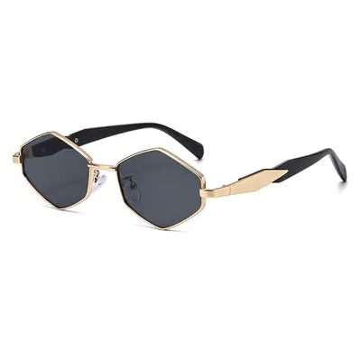 Women's Metal Polygon Diamond Sunglasses, Street Style - 10