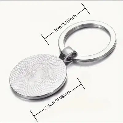 Cross-border Hot Seller Phone Incoming Call Screen Pattern Alloy Glass Keychain Accessory