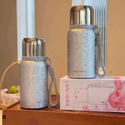 Titanbeschichteter Thermobecher, kleines Volumen, tragbar - 3