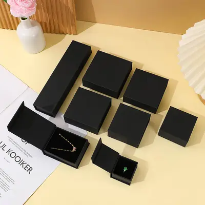 Necklace Box In Stock Jewelry Ring Magnetic Flip Box Custom Logo Printing Earring Bracelet Pendant Book Style Jewelry Box - 12
