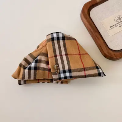 Women's Bow Banana Hair Clip, Retro Pattern, Half-Up Style - 7